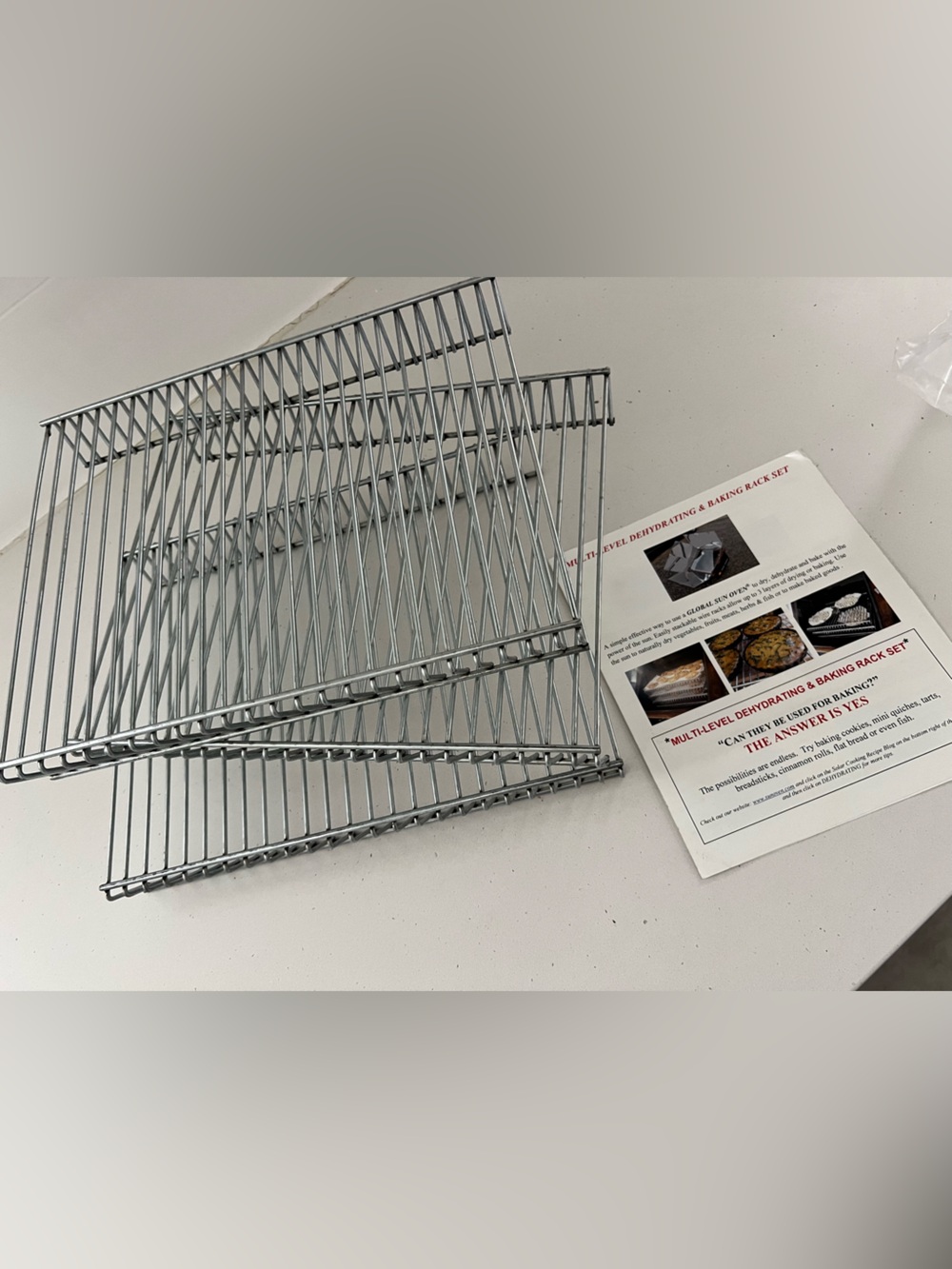 NEW Global Sun Oven Multi-Level Dehydrating Baking Rack Set 3 Tier Solar Oven